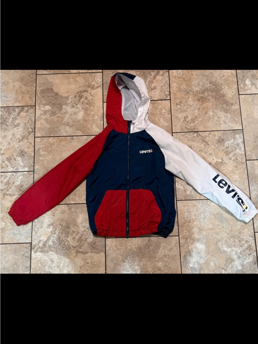 Levi's Colorblock Hooded Jacket - Navy, Red & White